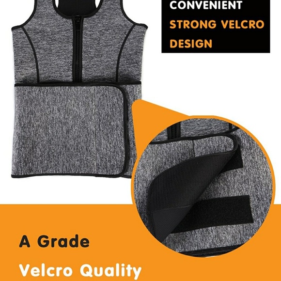 Sauna Sweat Zipper Waist Trainer Vest body shaper - Picture 3 of 4